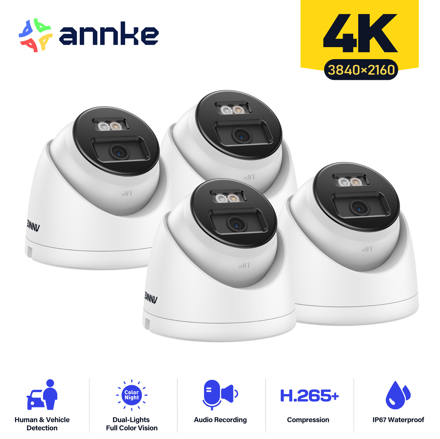 ANNKE 4K Audio POE IP Security Camera Outdoor Color Night Vision AI Detect C800