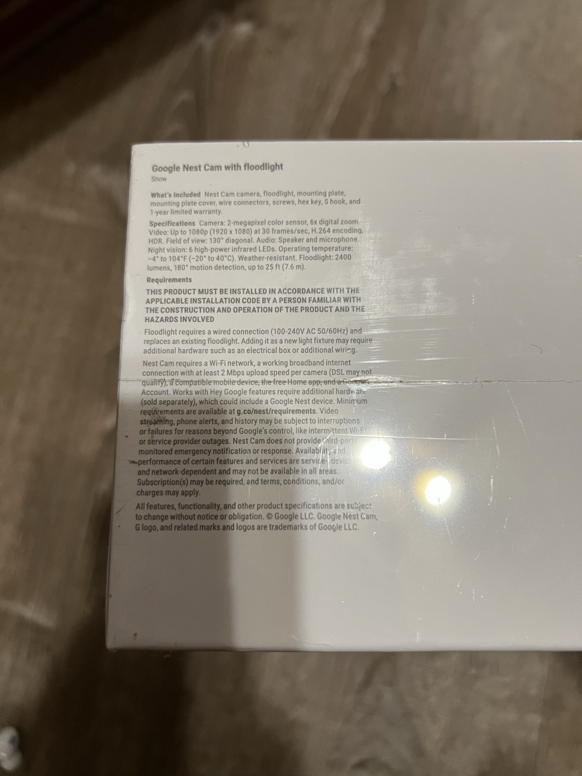 Google Nest Cam with Floodlight Outdoor Wired NEW SEALED Fast Free Shipping