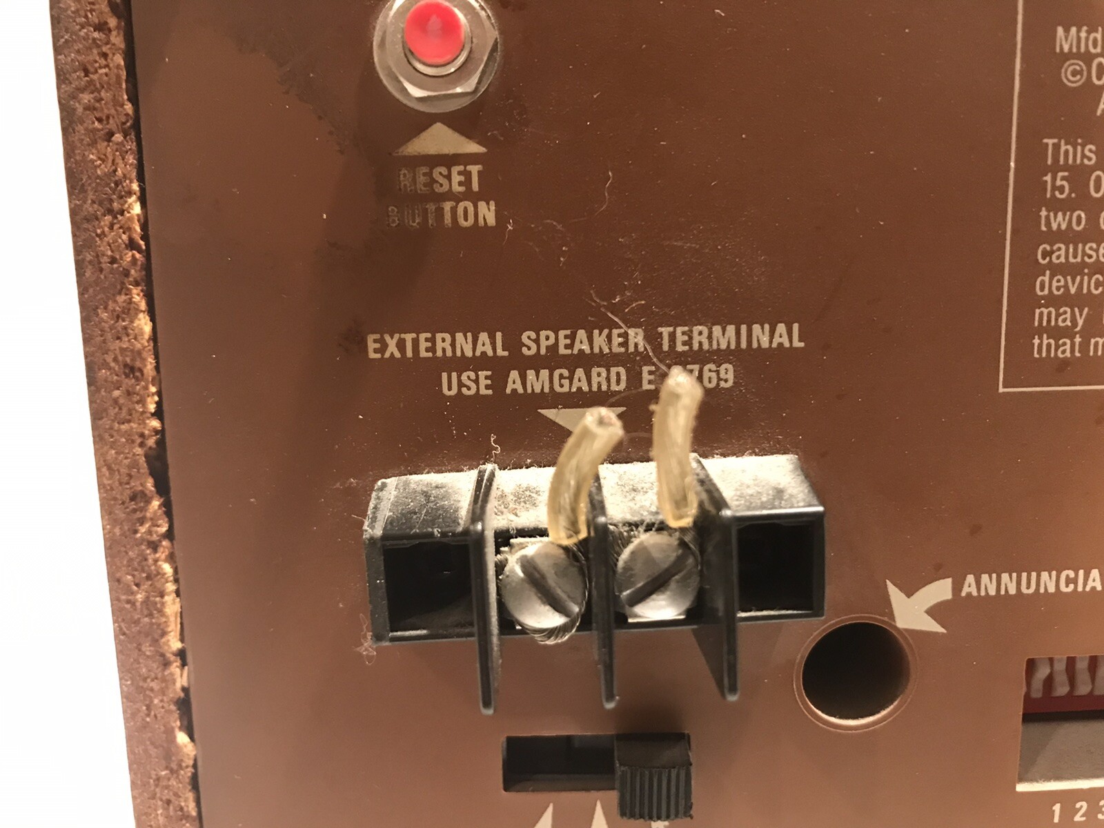 Vintage Amgard Perimeter Alarm Control Unit Model E 8496 Amway Security System