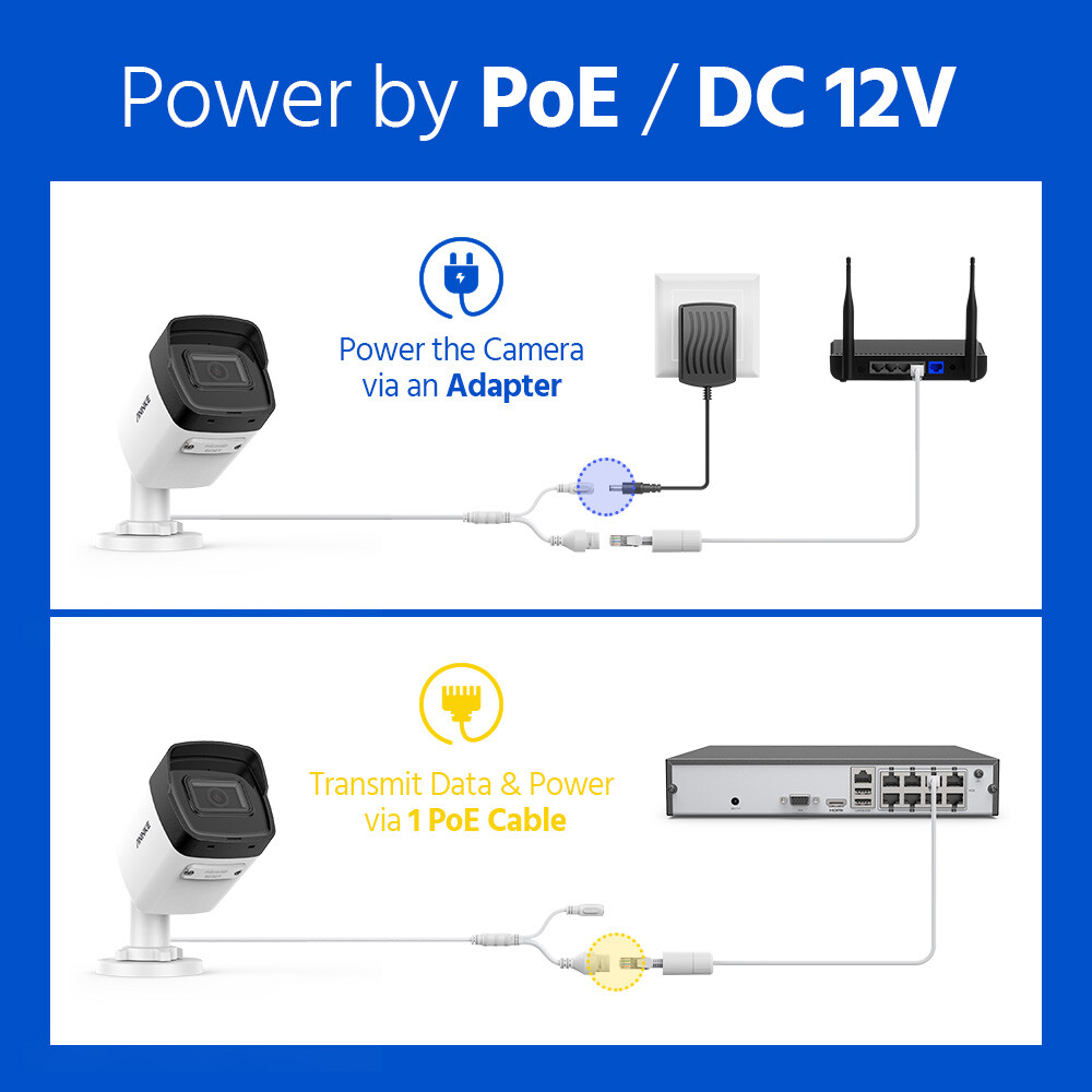 ANNKE 5MP PoE Security IP Camera C500 Audio Recording IR Night Outdoor 4mm Lens