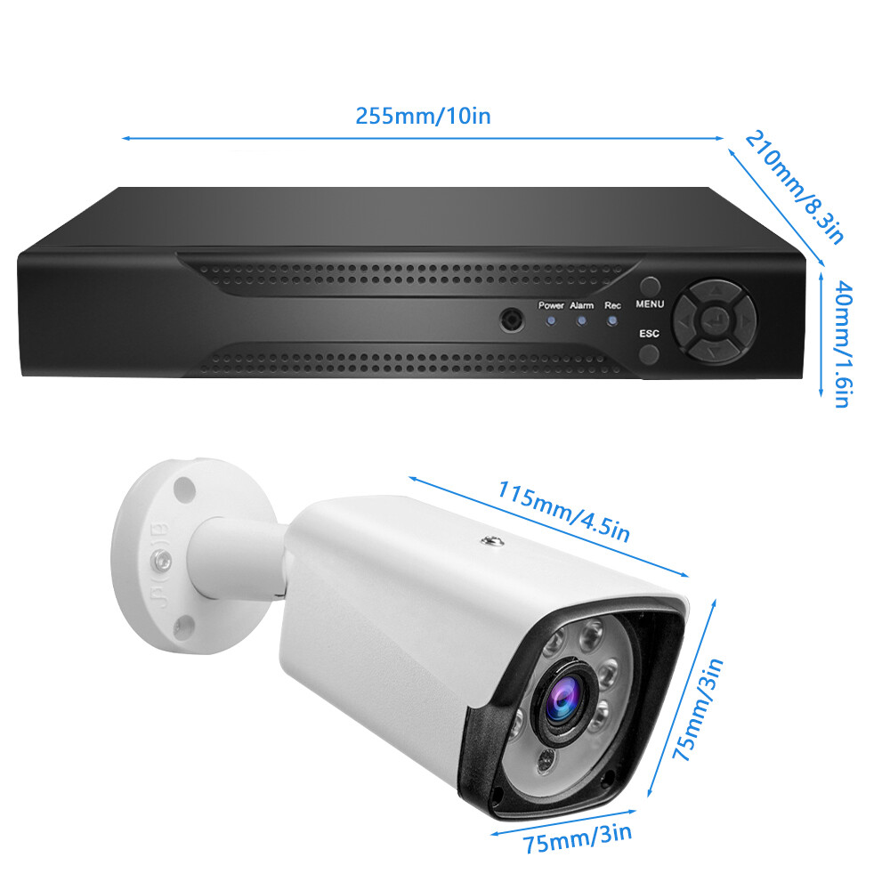 4 Pack 1080p Full HD Outdoor Security Camera System, Smart Home Night Vision DVD