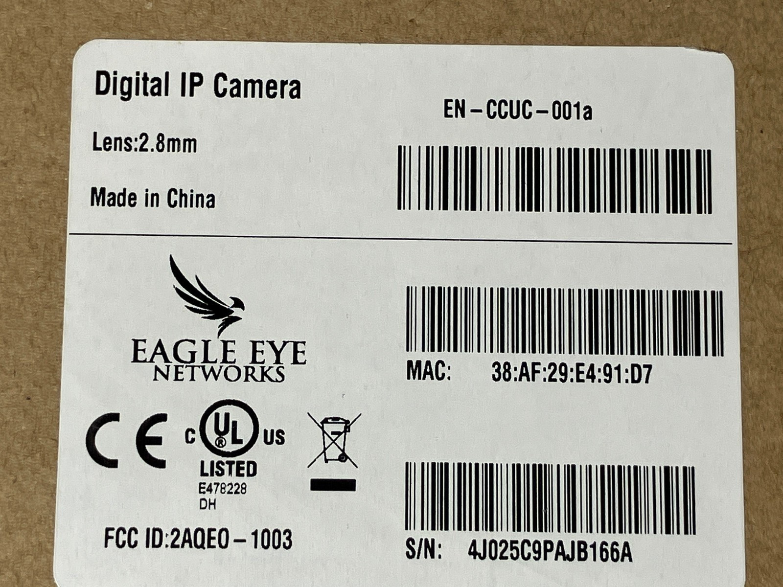 Eagle Eye EN-CCUC-001A CameraManager Cloud Camera Surveillance Wi-Fi NEW