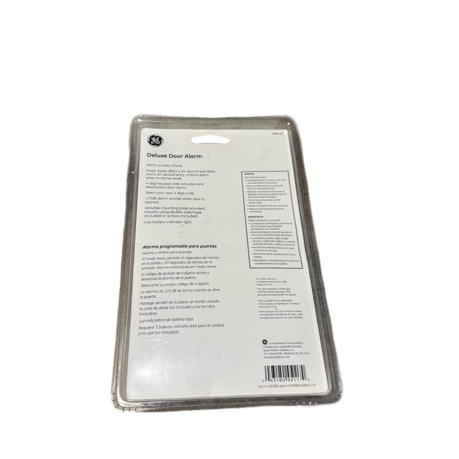 GE Deluxe Wireless Door Alarm (alarm/chime) (45117) Easy-Install NEW