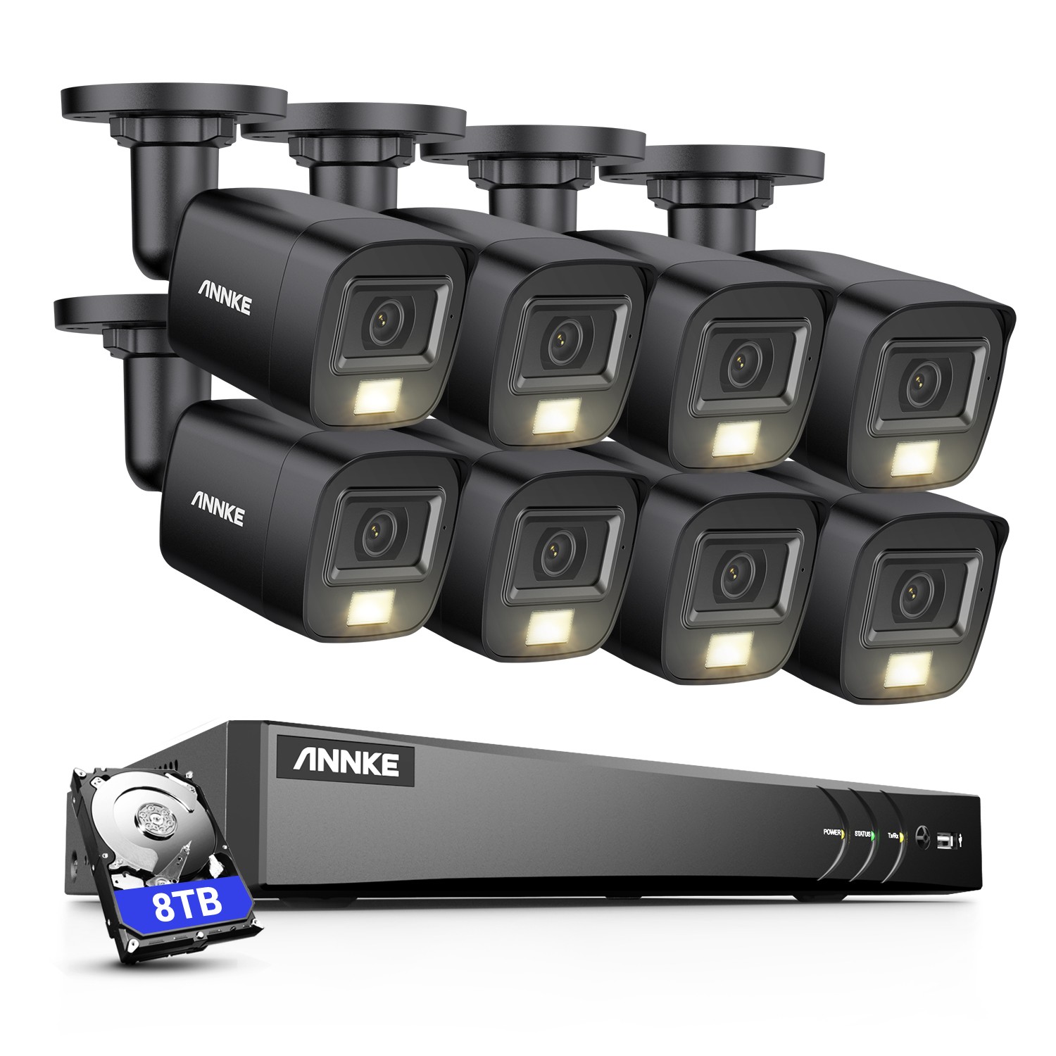 ANNKE 8CH 4K DVR 3K AI Color Night Vision Security Camera System Audio Recording