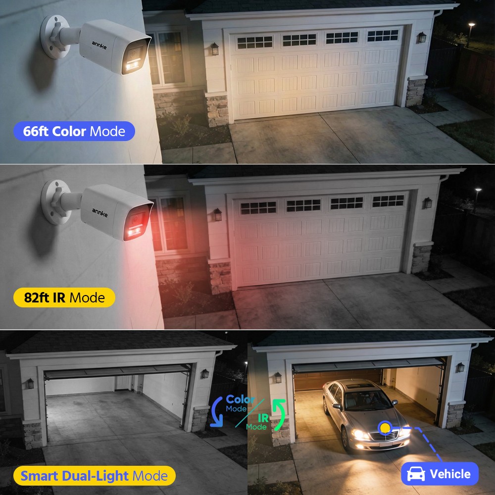 ANNKE 5MP Two Way Audio Security Camera System 8CH DVR AI Detection Color Night