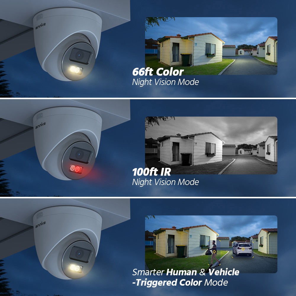 ANNKE 3K POE Security Camera System 5MP Audio 8CH 6MP NVR AI Color Night Vision