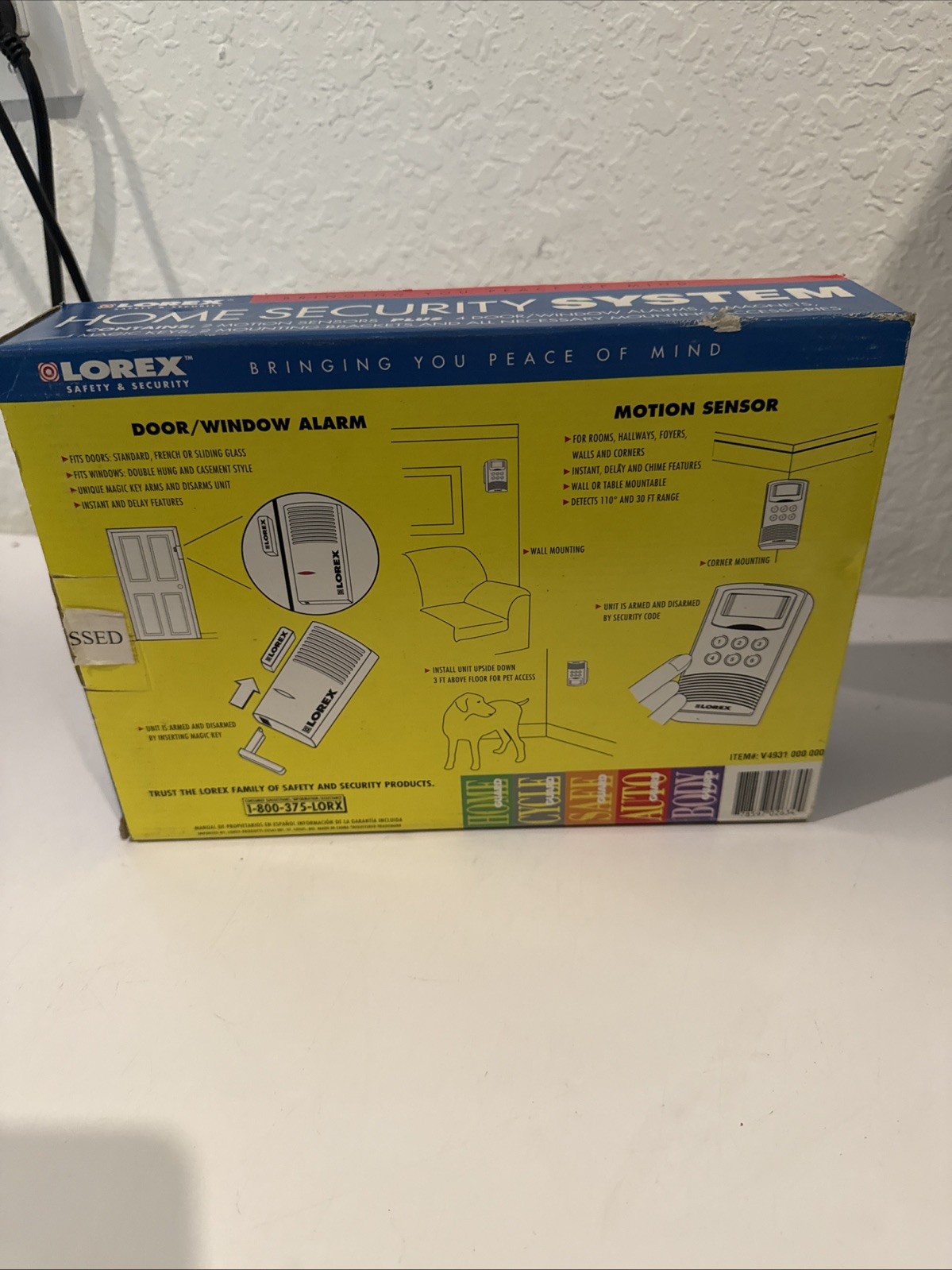 Lorex Wireless 2 Motion Sensors 2 Door 2 Window Alarm Home Security AG-2634Z S3
