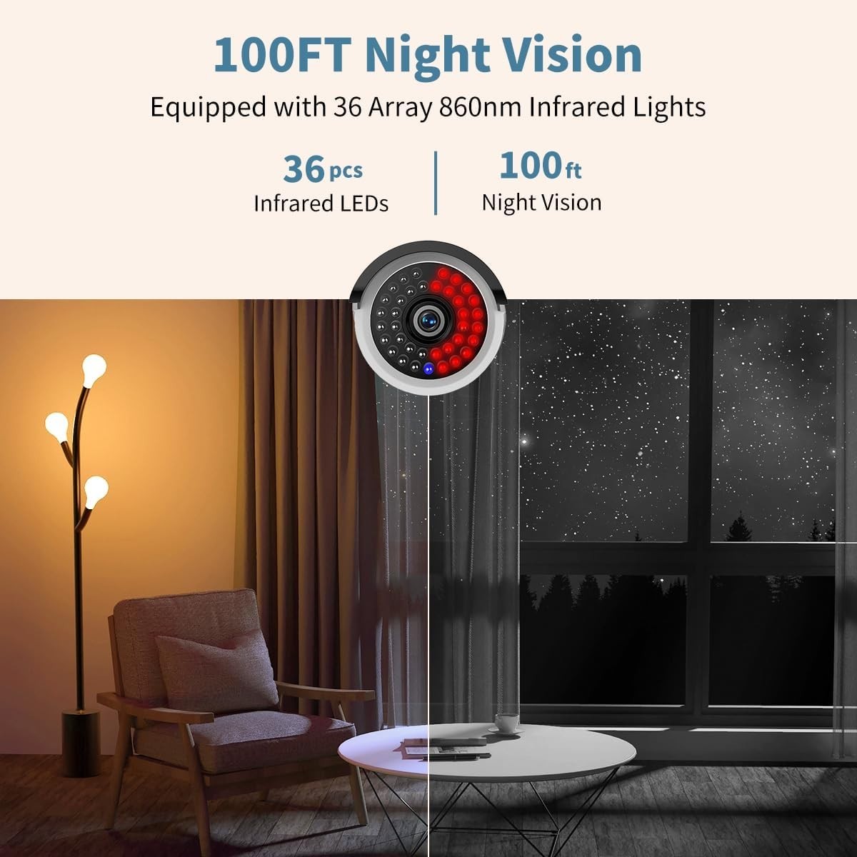 3MP Wireless Outdoor Security Camera System Surveillance NVR Kits Infrared Light