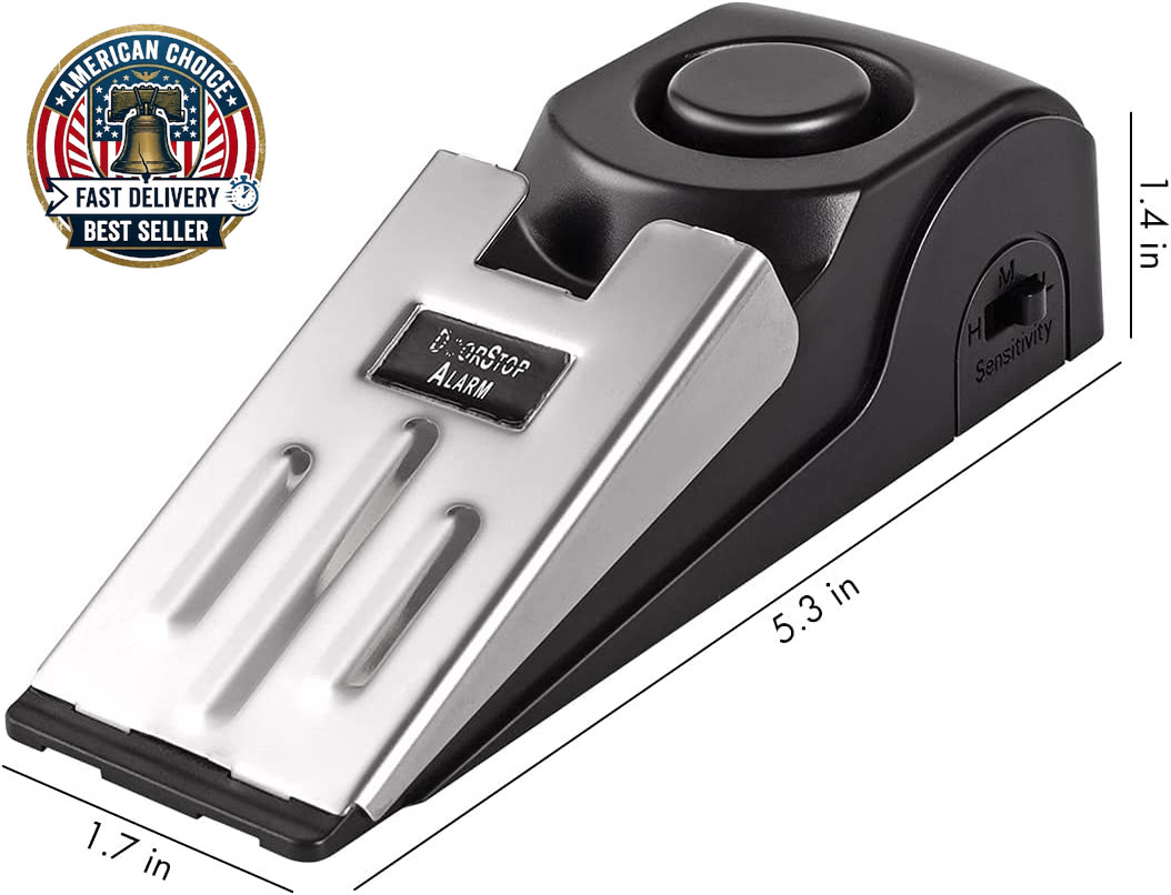 Door Stop Alarm, Door Stopper Security for Home Travel Apartment with 120DB Sire