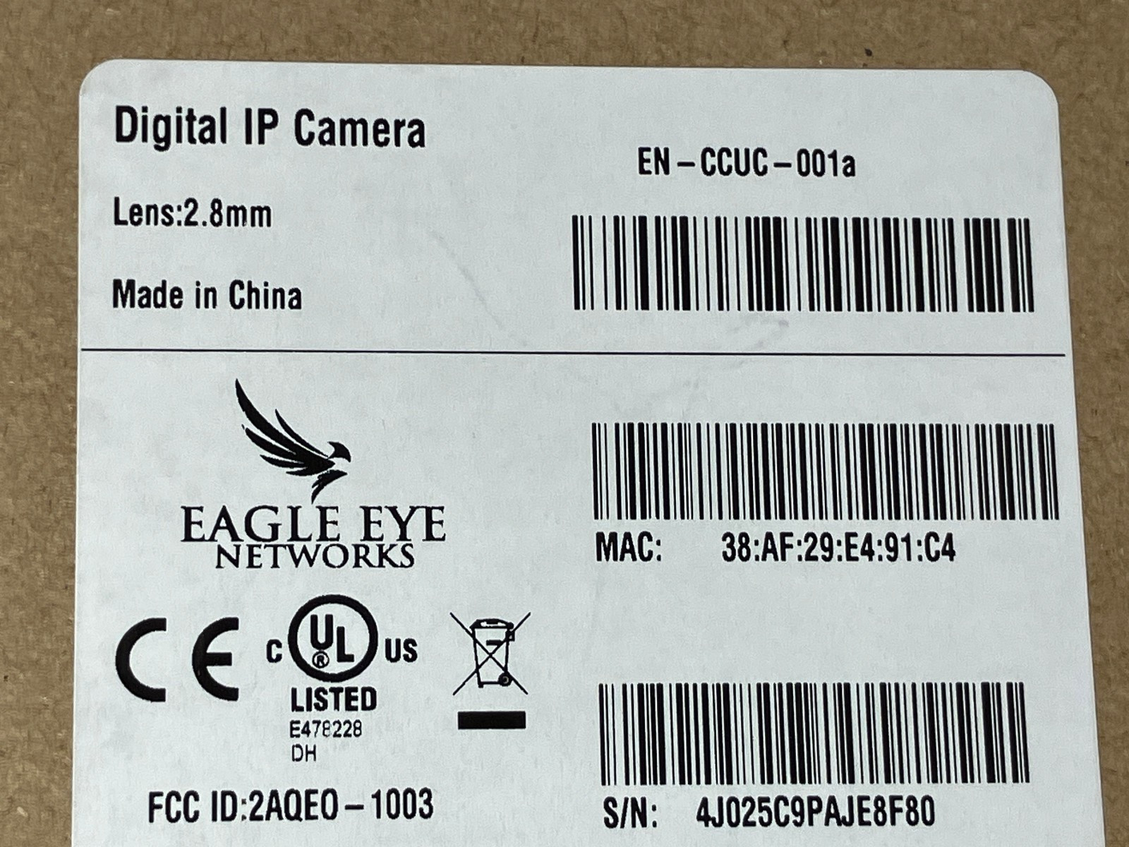 Eagle Eye EN-CCUC-001A CameraManager Cloud Camera Surveillance Wi-Fi NEW