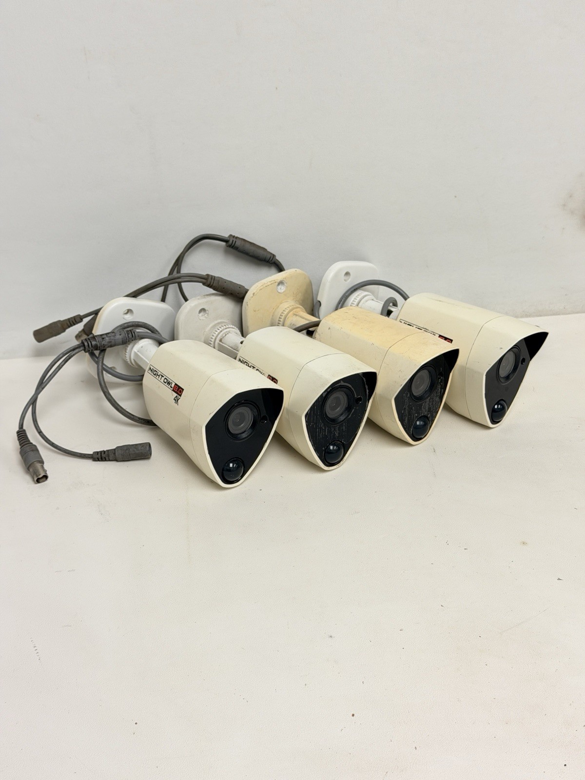 Lot of 4 – Night Owl 8.0 4K 8MP Security Bullet Cameras (CM-PTHD80W-BU)
