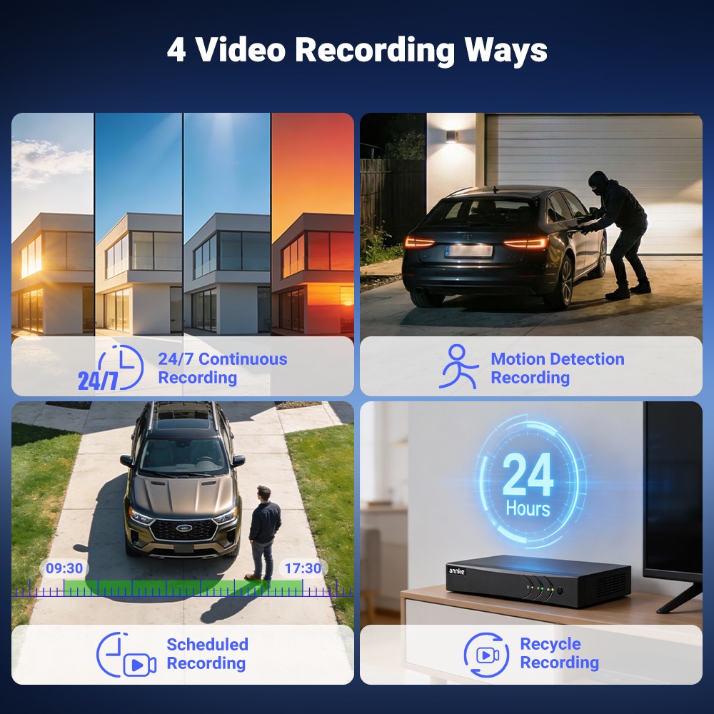 ANNKE 8CH DVR 3K Two Way Audio Security Camera System Color Night Vision AI
