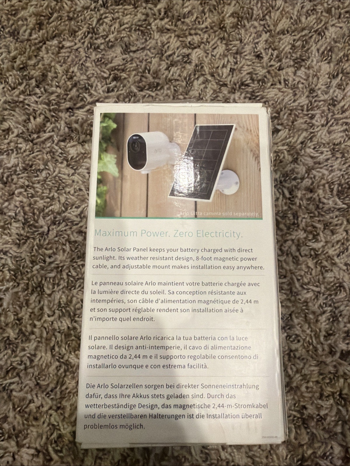 Arlo VMA5600 Solar Panel Charger Ultra, Ultra 2, Pro 3, Pro 4, Pro 3 Floodlight