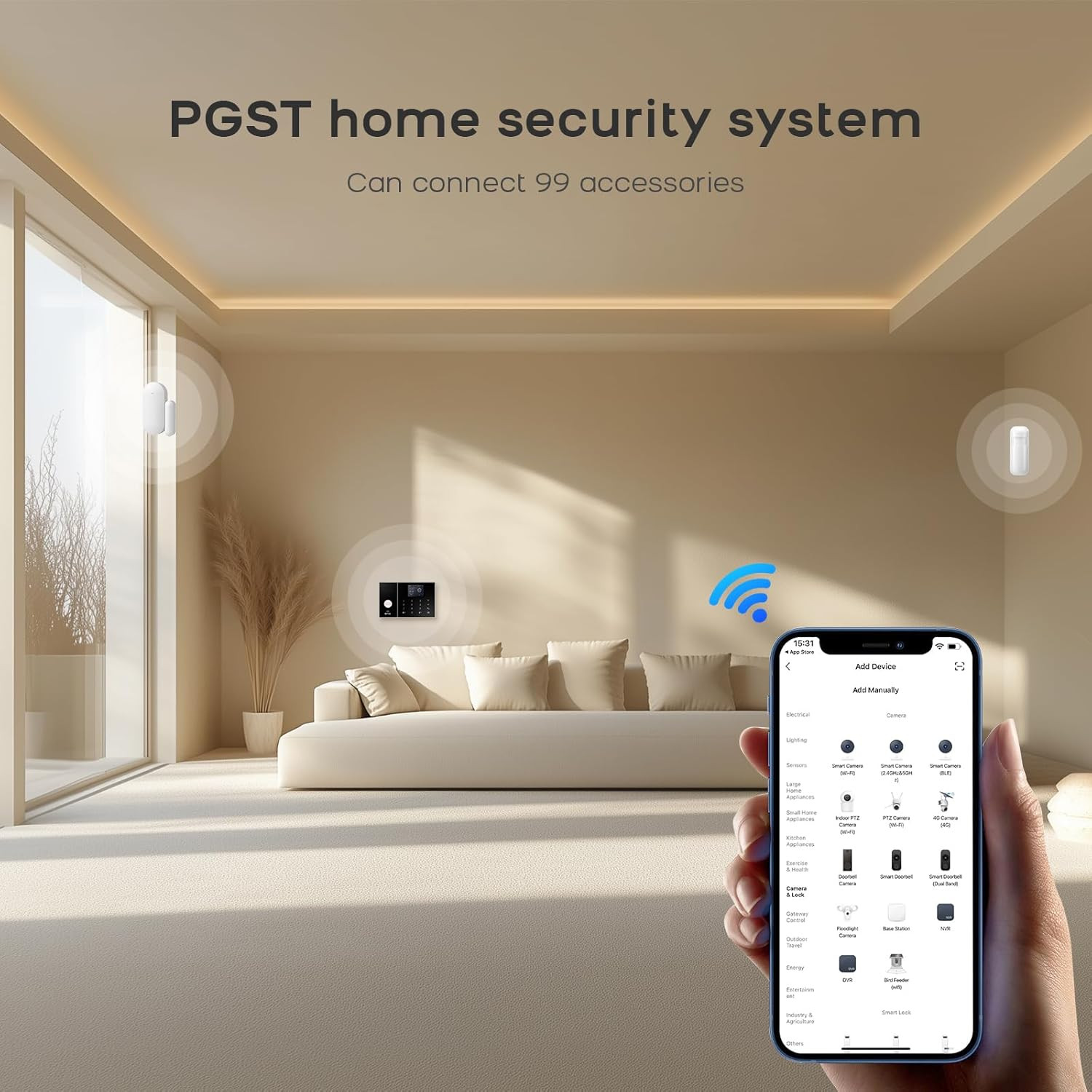 Smart WiFi GSM Alarm System with 99 Zones, No Monthly Fees, Tuya App Control