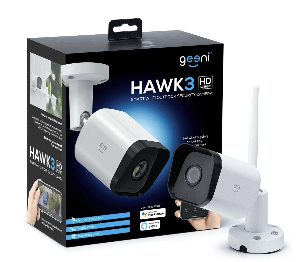 Geeni Hawk 3 Outdoor 1080p HD WiFi Security Camera – Weatherproof
