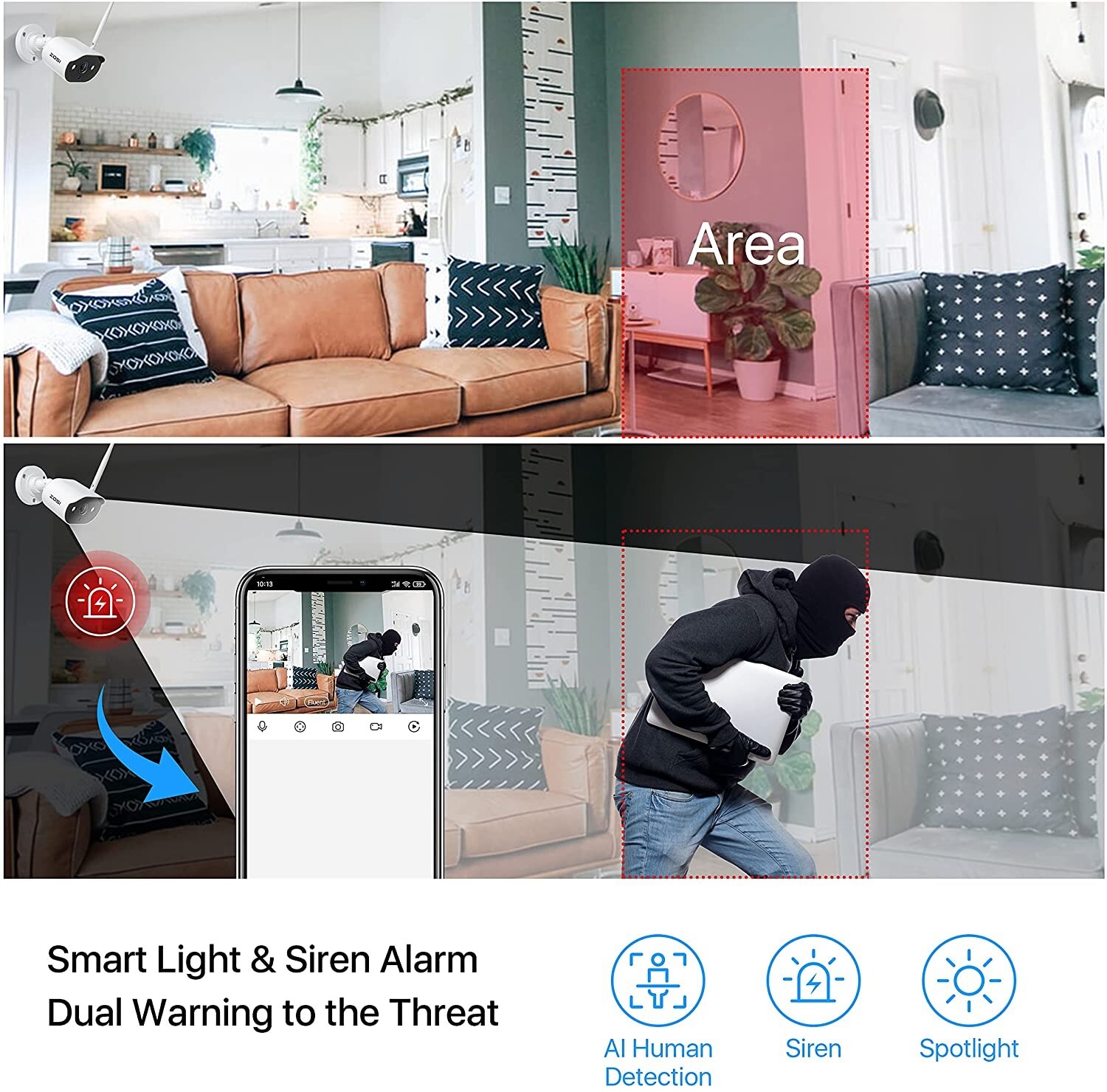 ZOSI 8CH NVR WIFI 1080P IP Wireless Security Camera System 1TB 100ft Night Vison