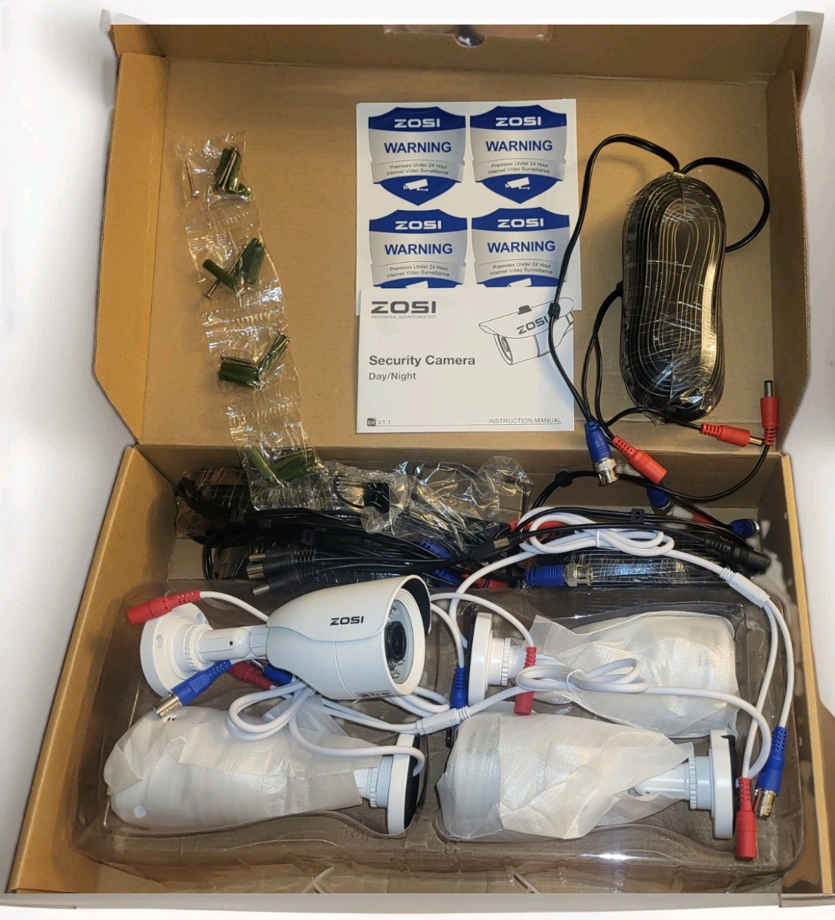 NEW Zosi 8CH Security System w/DVR No HDD ZR08AM/00 4AK-8141AW-US 4AK-2521AW-US