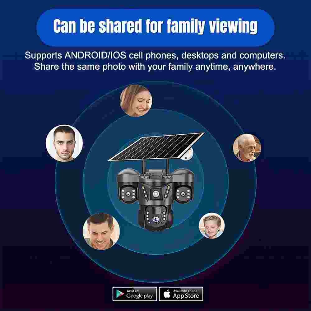 3 Lens 9MP WiFi IP Camera Wireless 1080P Outdoor CCTV PTZ Home Security IR Cam