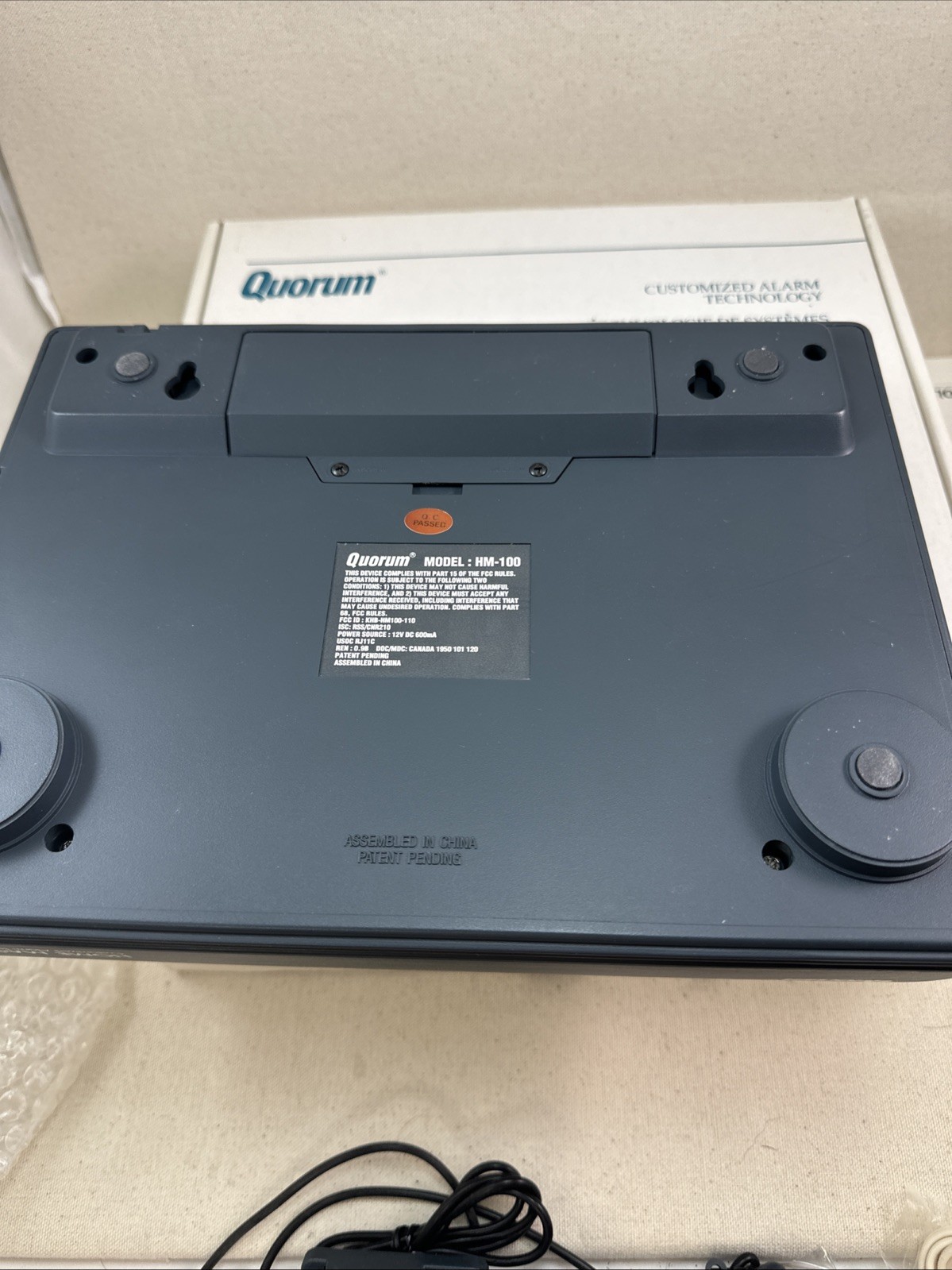 Quorum Home Master HM-100 Security System with remote , cassette , AC adapter