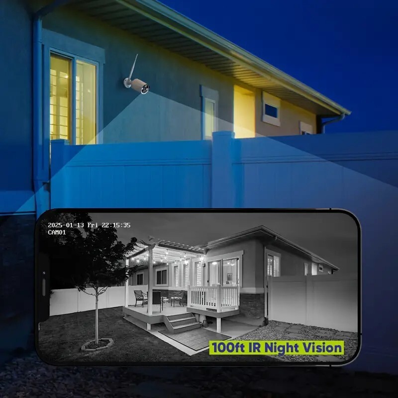 Wireless Security Camera System 5MP 10CH NVR Audio Human Detection Camera System