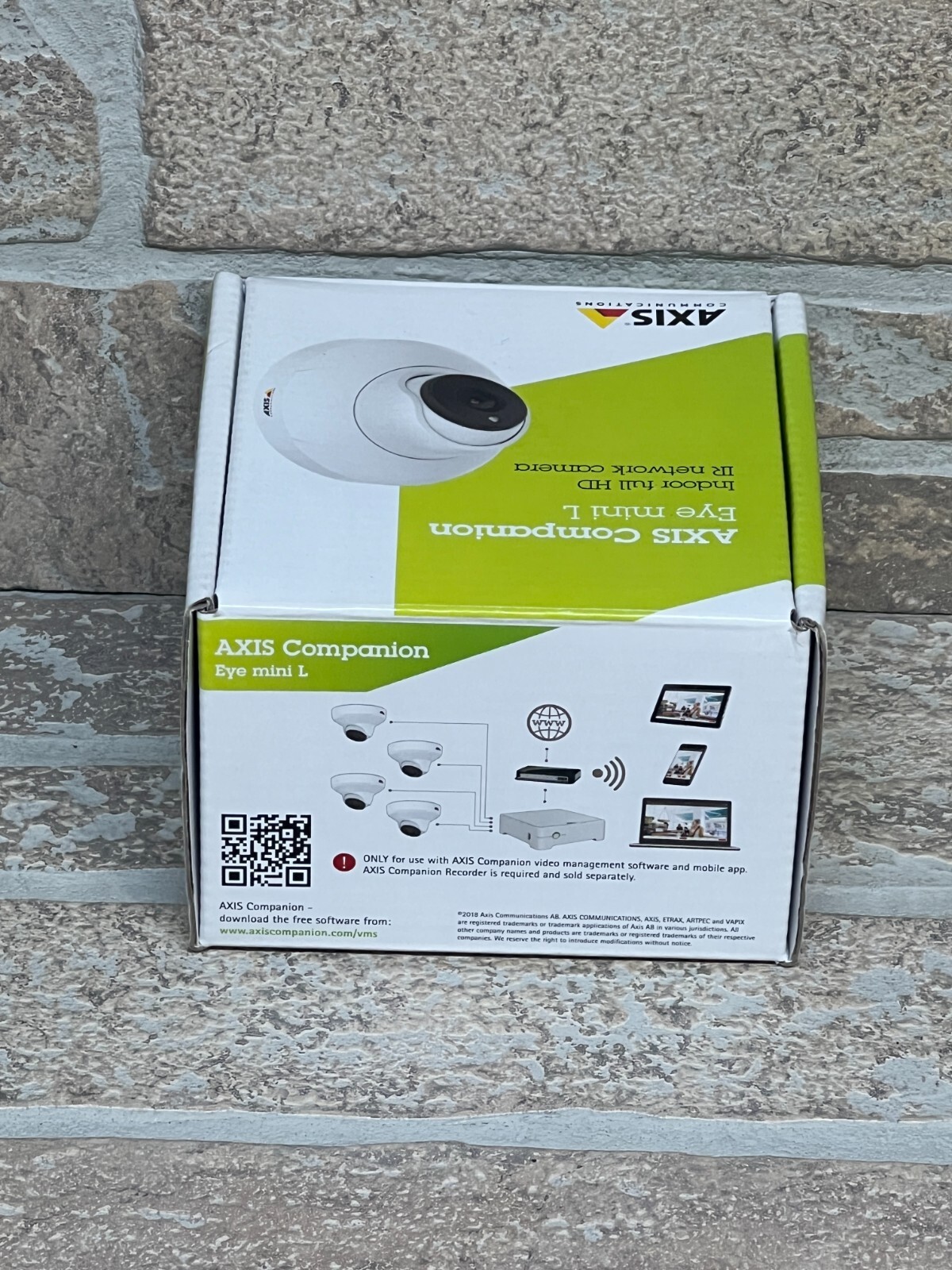Axis Communications 01064-001 Companion Eye Mini L IR Network Camera 2MP White