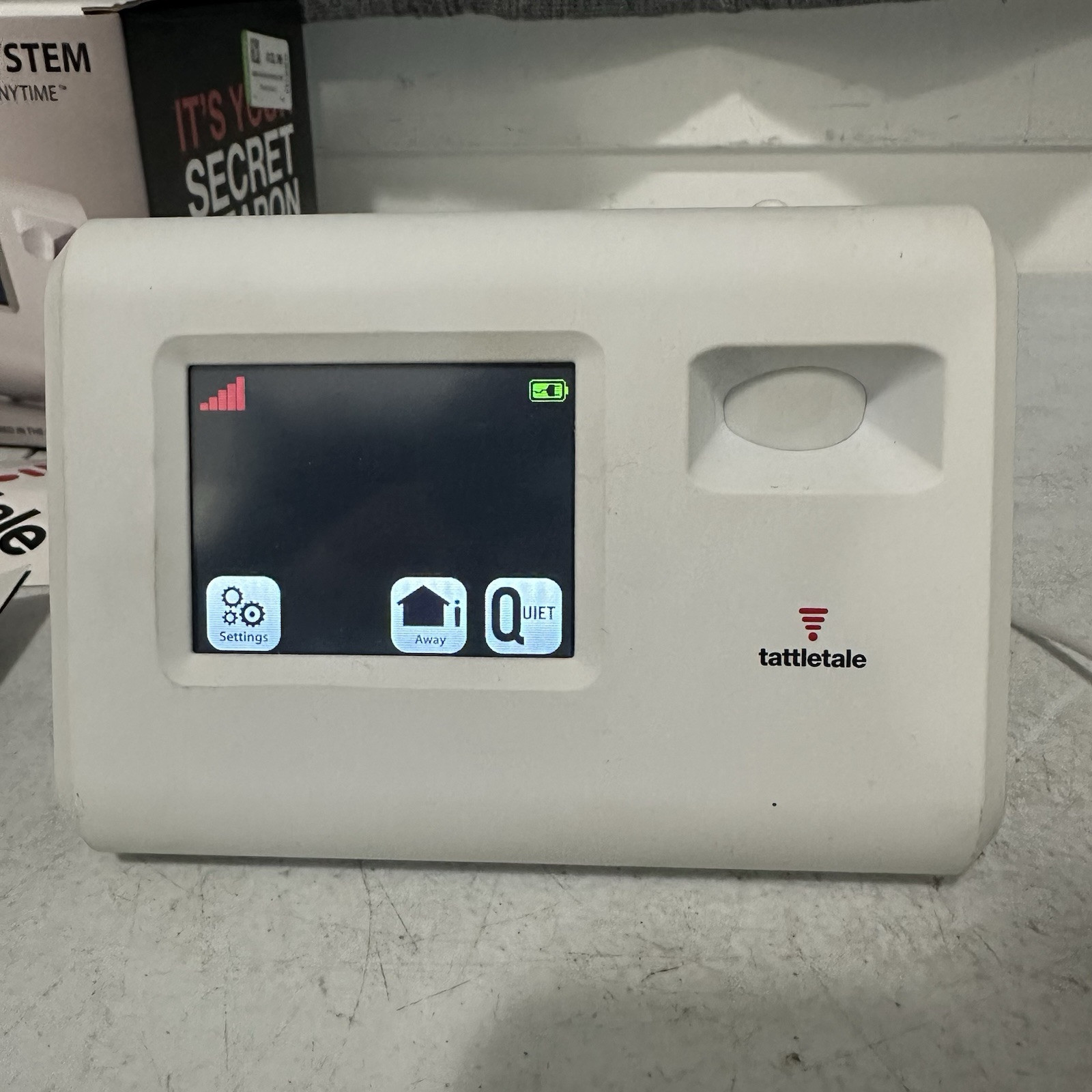 Tattletale Portable Alarm System w/ Power Supply. Powers On. Unknown Pin