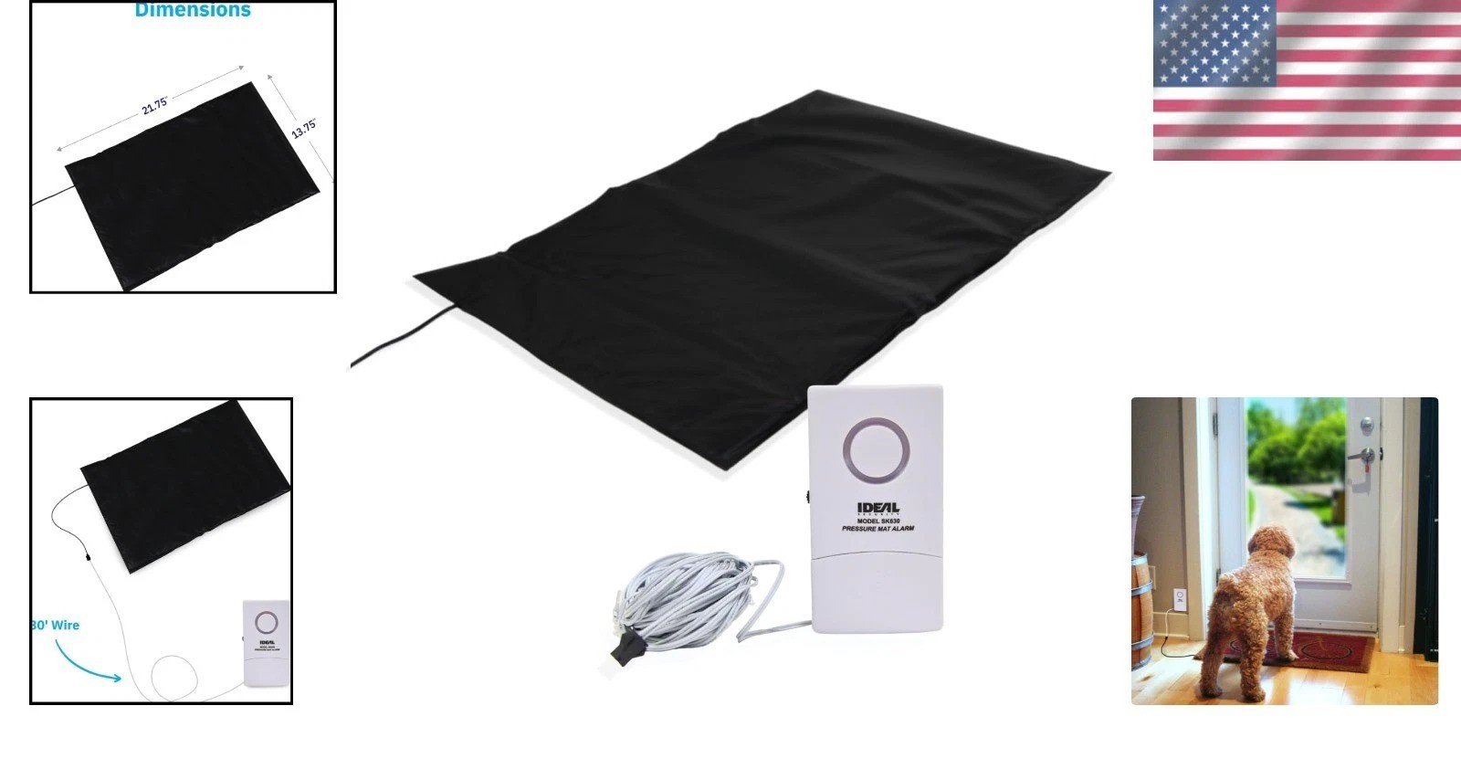 Weather-Resistant Pressure Mat Alarm with Sound Modes – Indoor/Outdoor Home Use