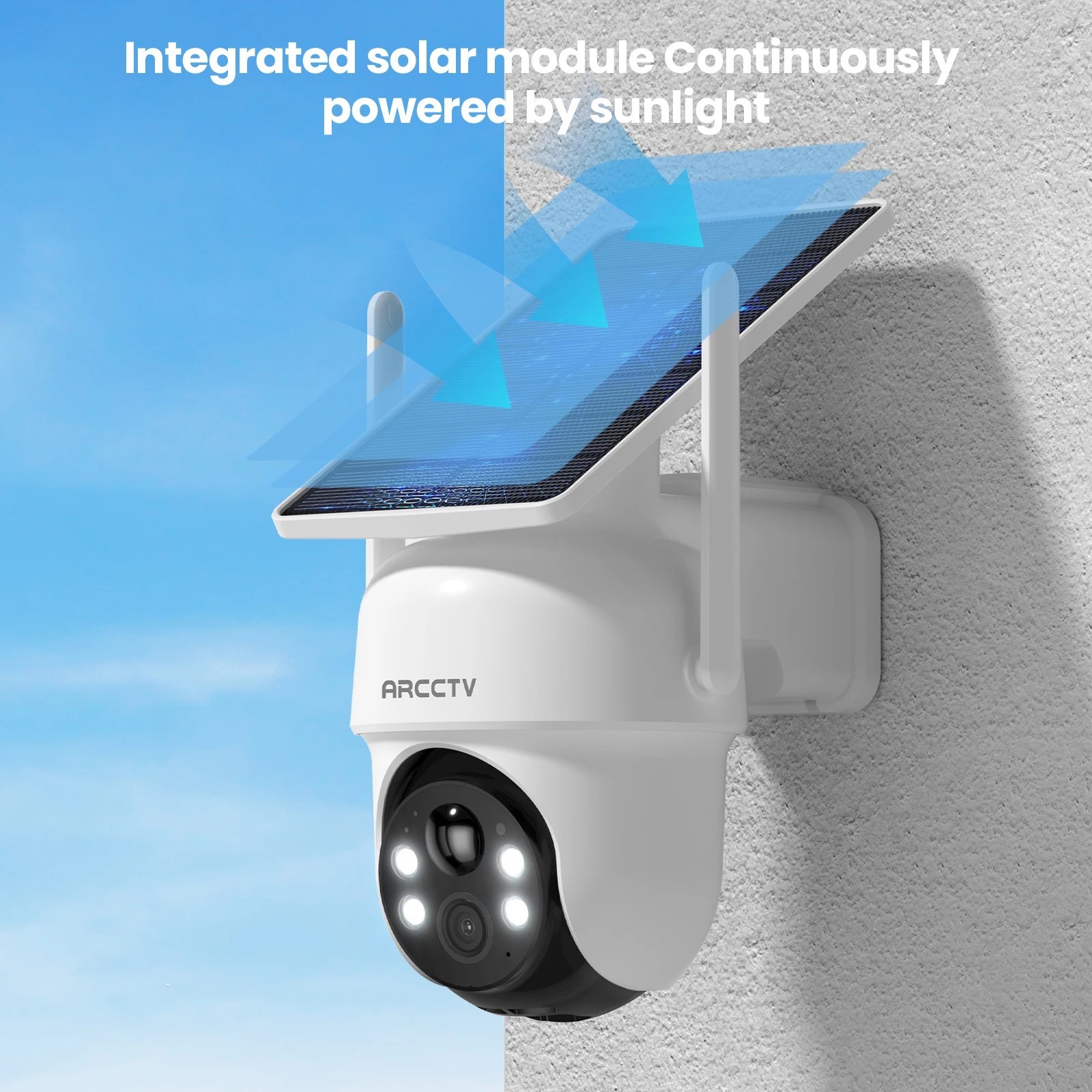 ARCCTV Battery Solar Security Camera 4MP WiFi Outdoor Wireless Kit Humanoid A…