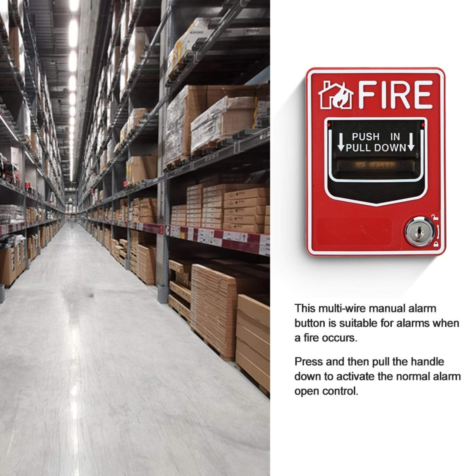 Fire Lite Dual Action Manual Pull Station Fire Alarm Horn Siren