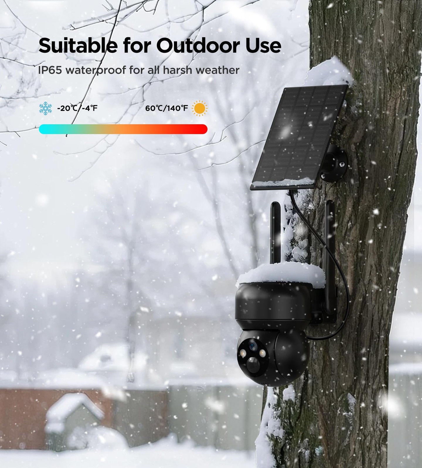 4G LTE Cellular Solar Security Camera 2.5K Wireless Outdoor 360 View No WiFi