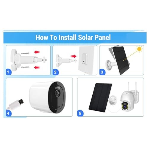 12W Solar Panel for Security Camera Outdoor, IP65 USB Solar Panel with