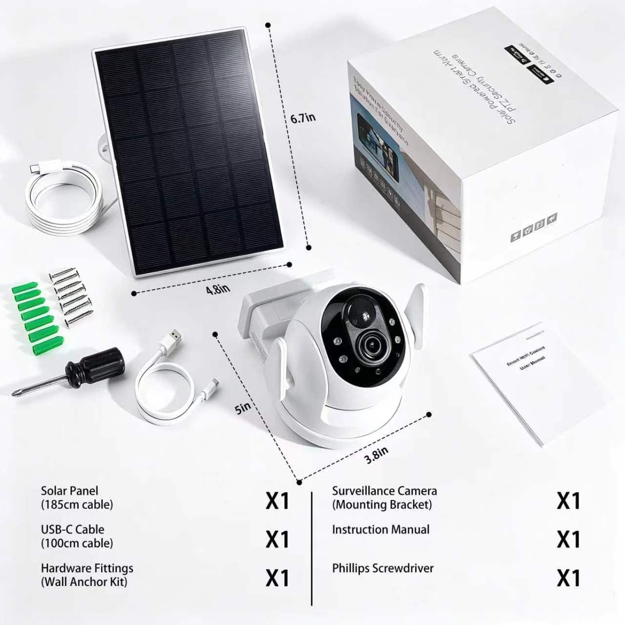 2/4 PacK Solar Camera Wireless Solar Security Camera System 4MP WiFi iP Camera