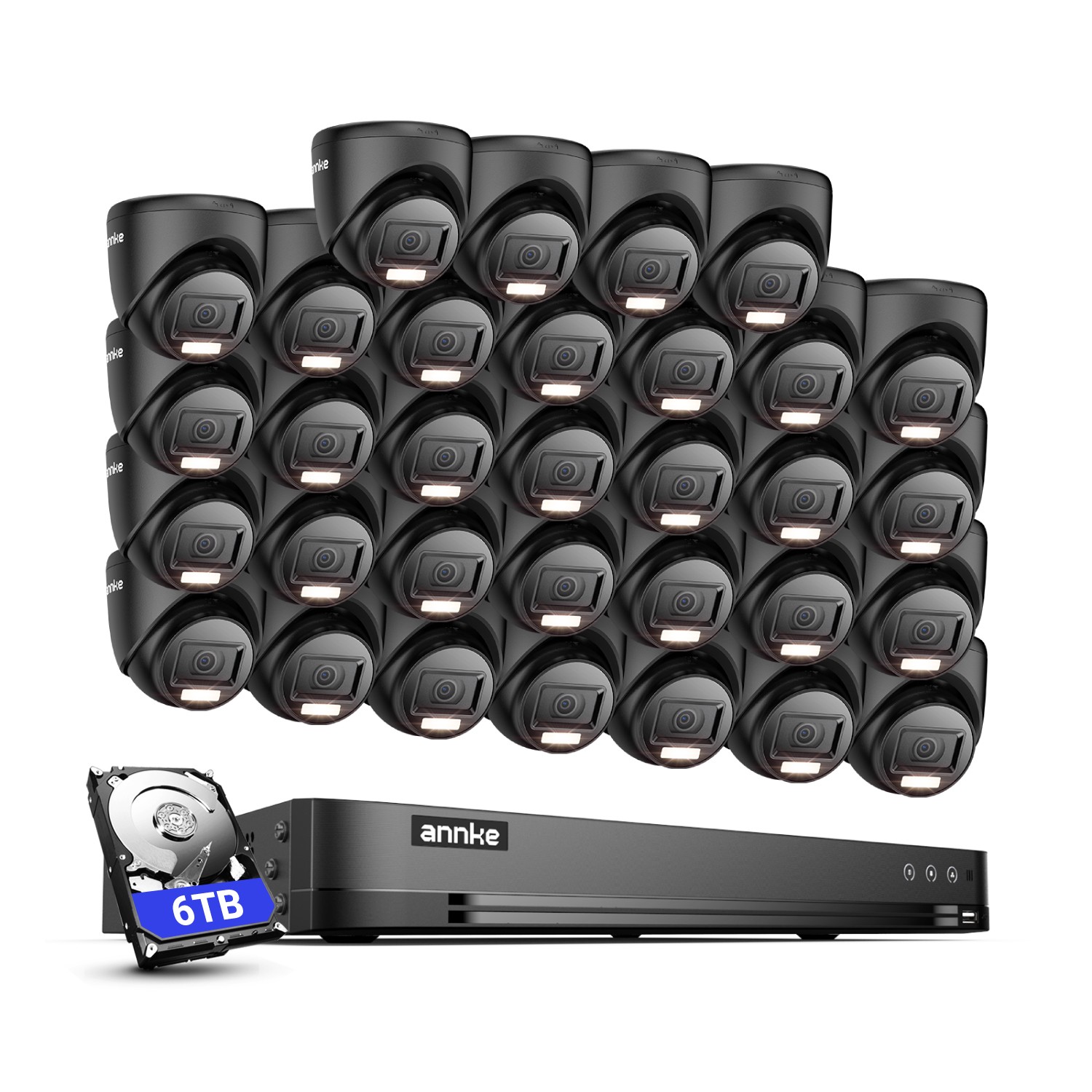 ANNKE 32CH 3K Lite DVR 1080P CCTV Security Camera System Color Night AI Detect