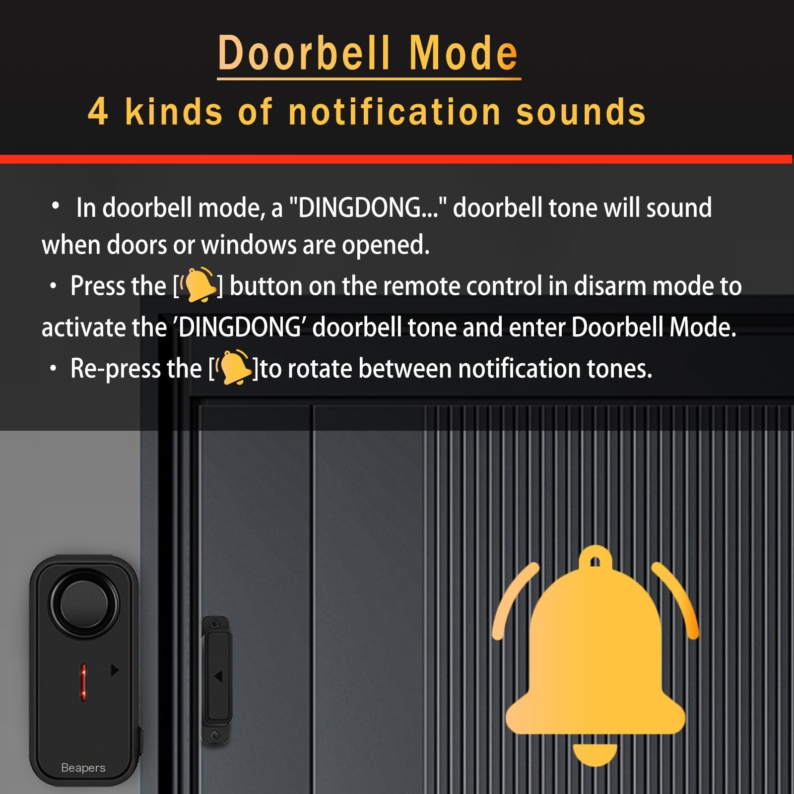 Waterproof Door/Window Alarm with Remote Control – 113dB Anti-Theft Security Sys