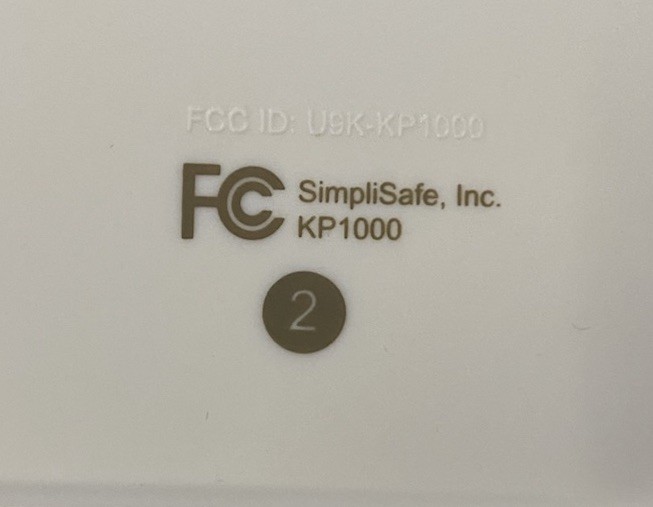 Simplisafe Wireless Home Security System Keypad 1st Generation Original KP1000