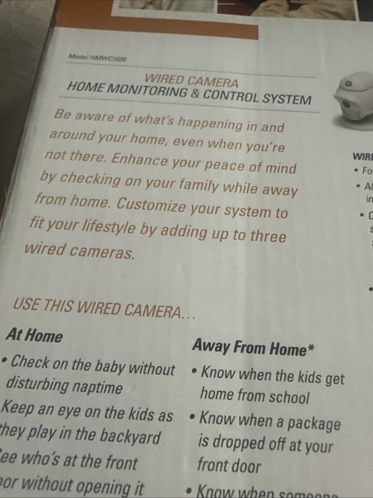 Motorola Home Monitoring and Control System Wired Camera 2004
