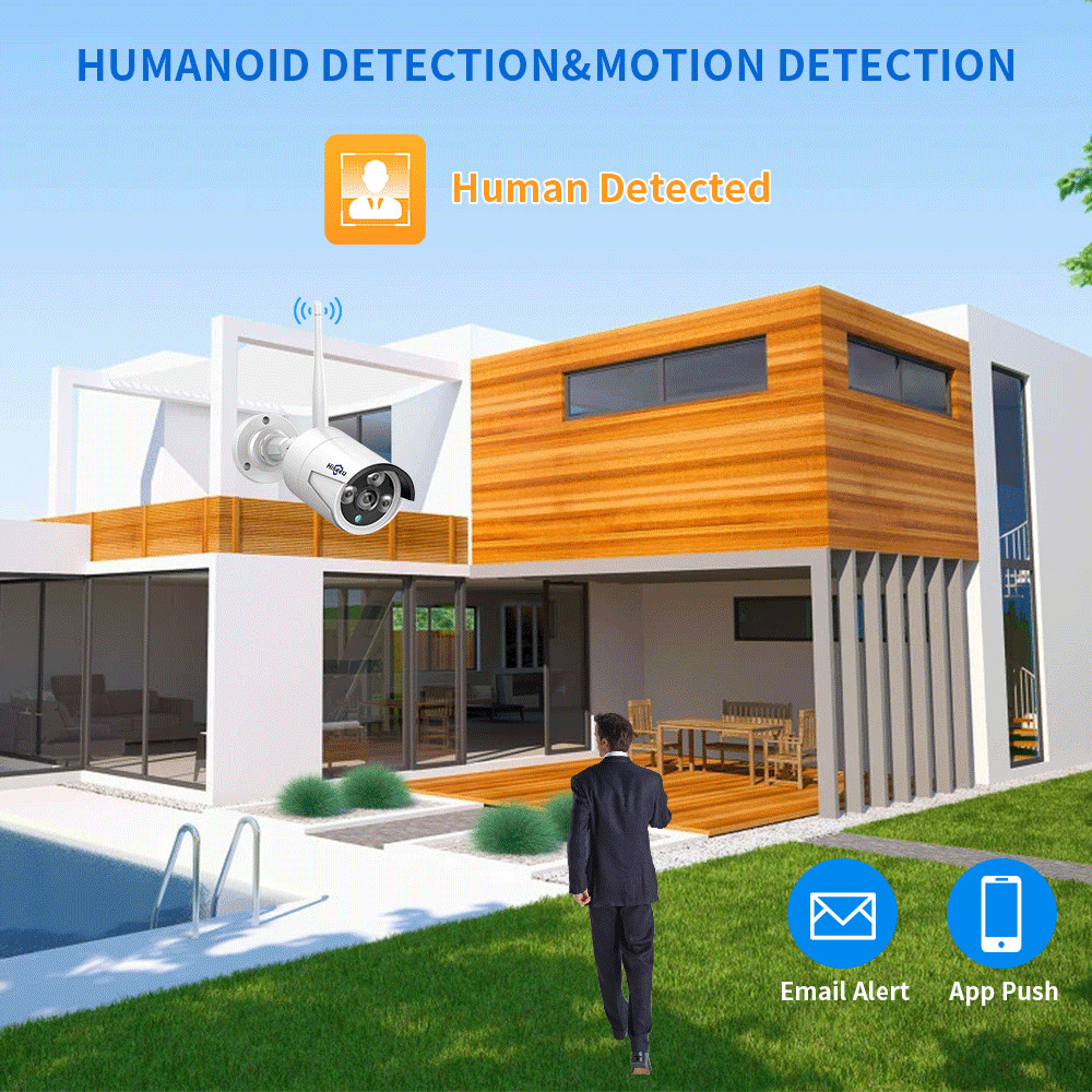 2K 8CH NVR Outdoor Wireless Security Camera System WIFI IP With 3TB HDD AHD