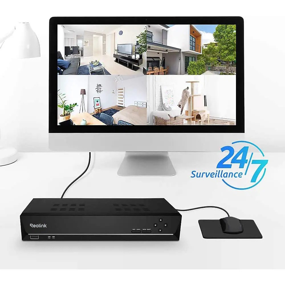 Reolink 1224A 12MP PoE Security System NVR 12CH 2TB HDD Color Smart Detection