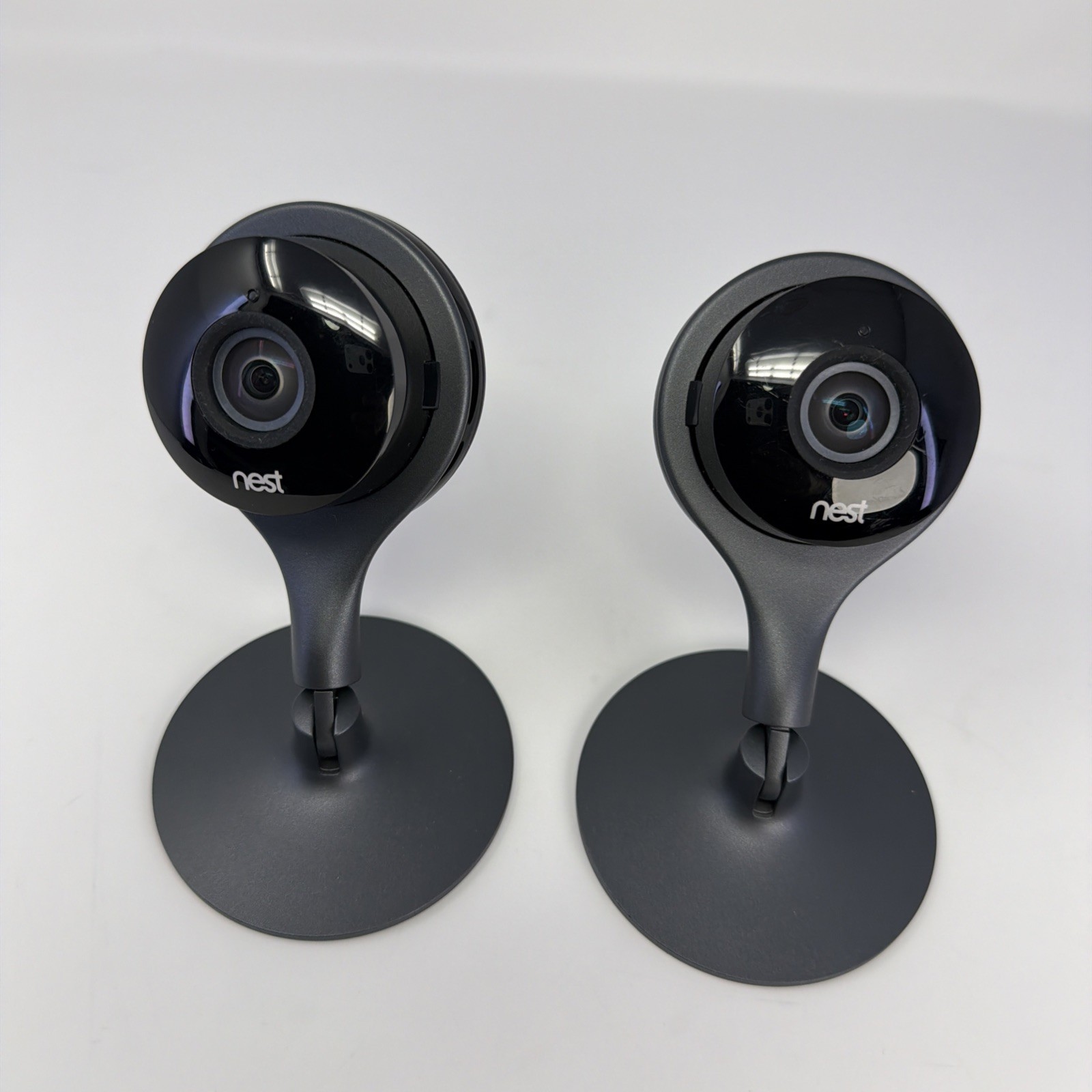 Google Nest Cam Indoor Security Camera A0005 1st Gen W/Stand – No Cord Lot Of 2