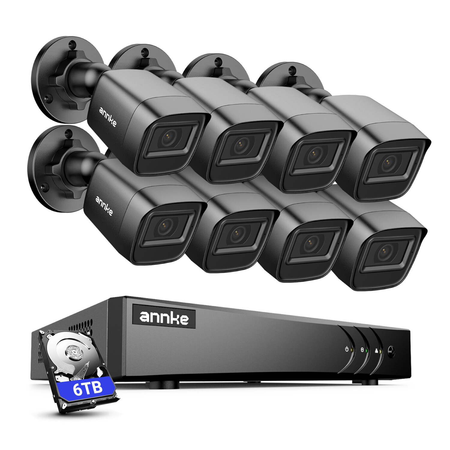 ANNKE 8CH 3K Lite DVR 1080P Wired Security Camera System Human Vehicle Detection
