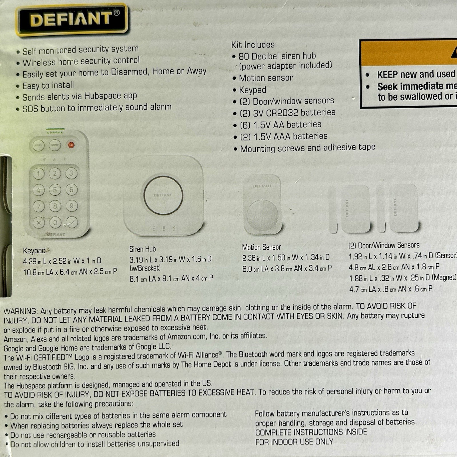 NEW Defiant Smart Home Alarm System with WiFi and Bluetooth Powered by Hubspace