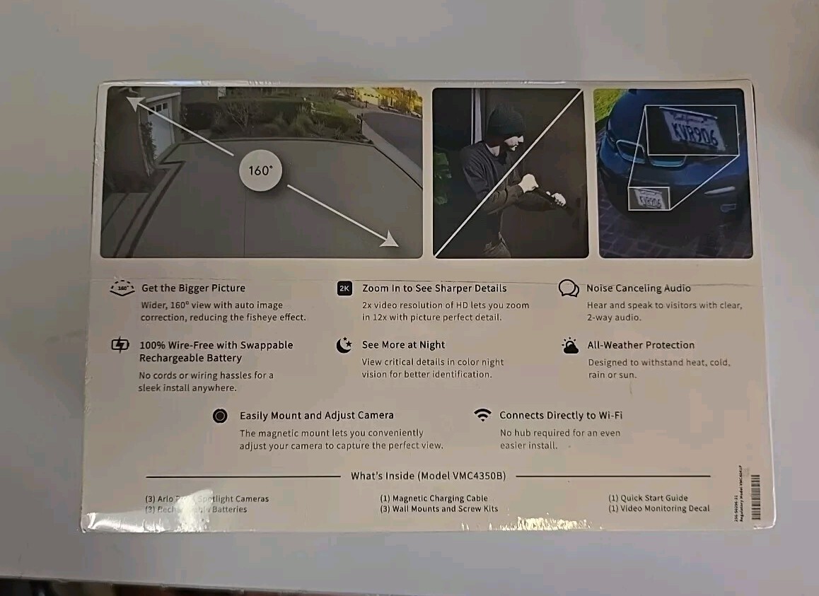 Arlo Pro 4 Spotlight Camera – 3 Pack – Wireless Security Cameras, 2K HDR Video