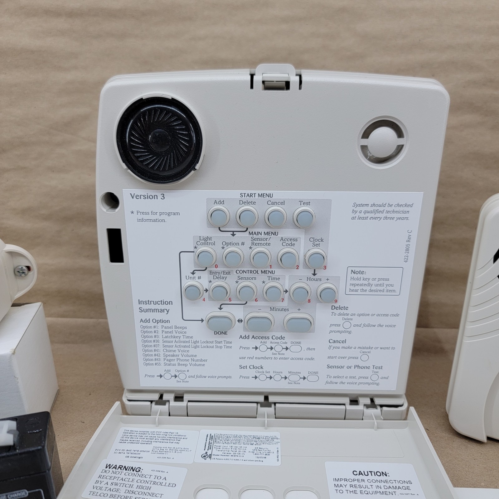 GE Simon 3 Security System Control Panel Starter Kit Speaker System Touchtalk