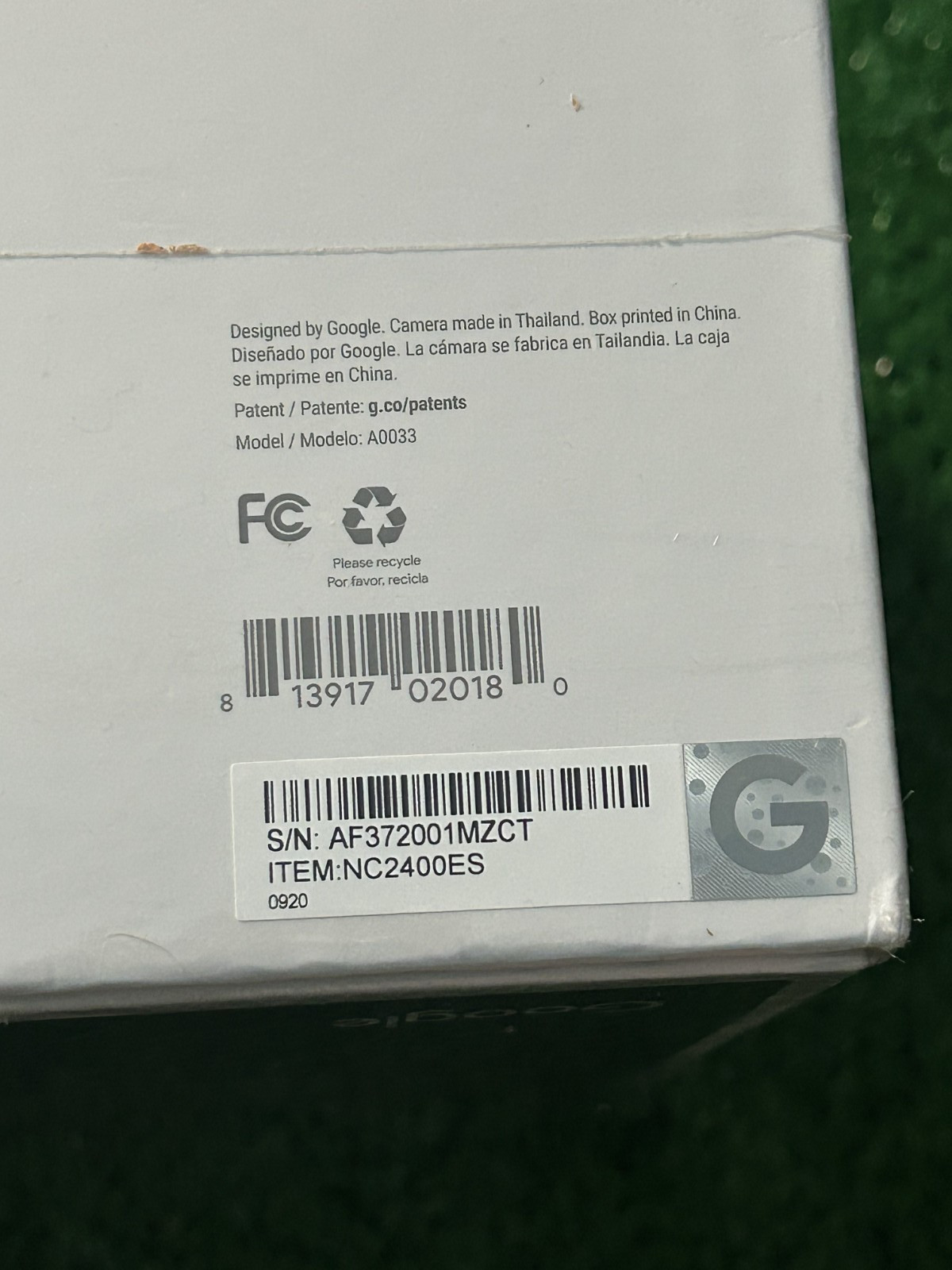 New Sealed Google Nest Cam Outdoor Smart Security Camera (2-Pack) NC2400ES