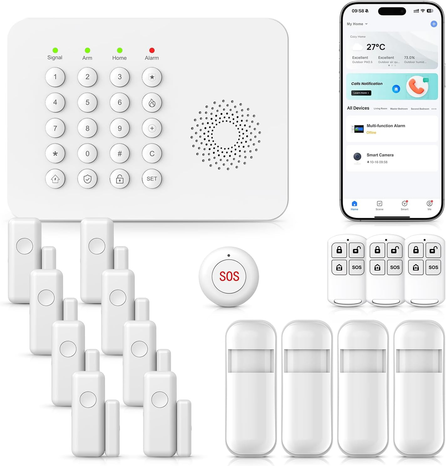 2026 Wifi+Gsm/4G Home Security System with Instant Smart Life or Tuya App Real-T