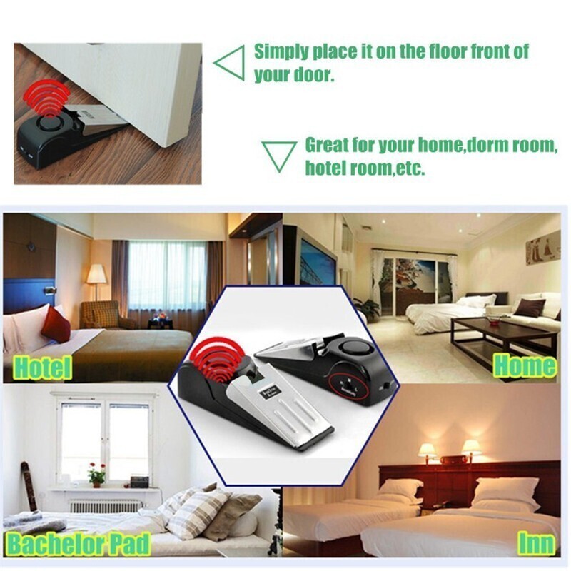 1-5X Portable Anti‑Theft Block Burglar Door Stop Alarm Security System Doorstops