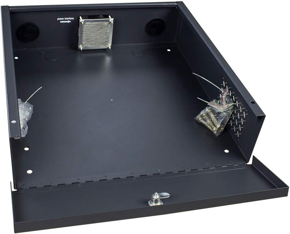 Heavy Duty 16 Gauge Steel DVR Security Lockbox with AC Fan for Wall/Floor Mount