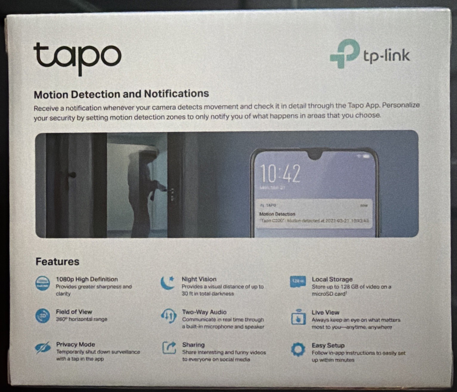TP-Link Tapo Pan/Tilt Security Camera for Baby Monitor, Pet Camera w/ Motion Det