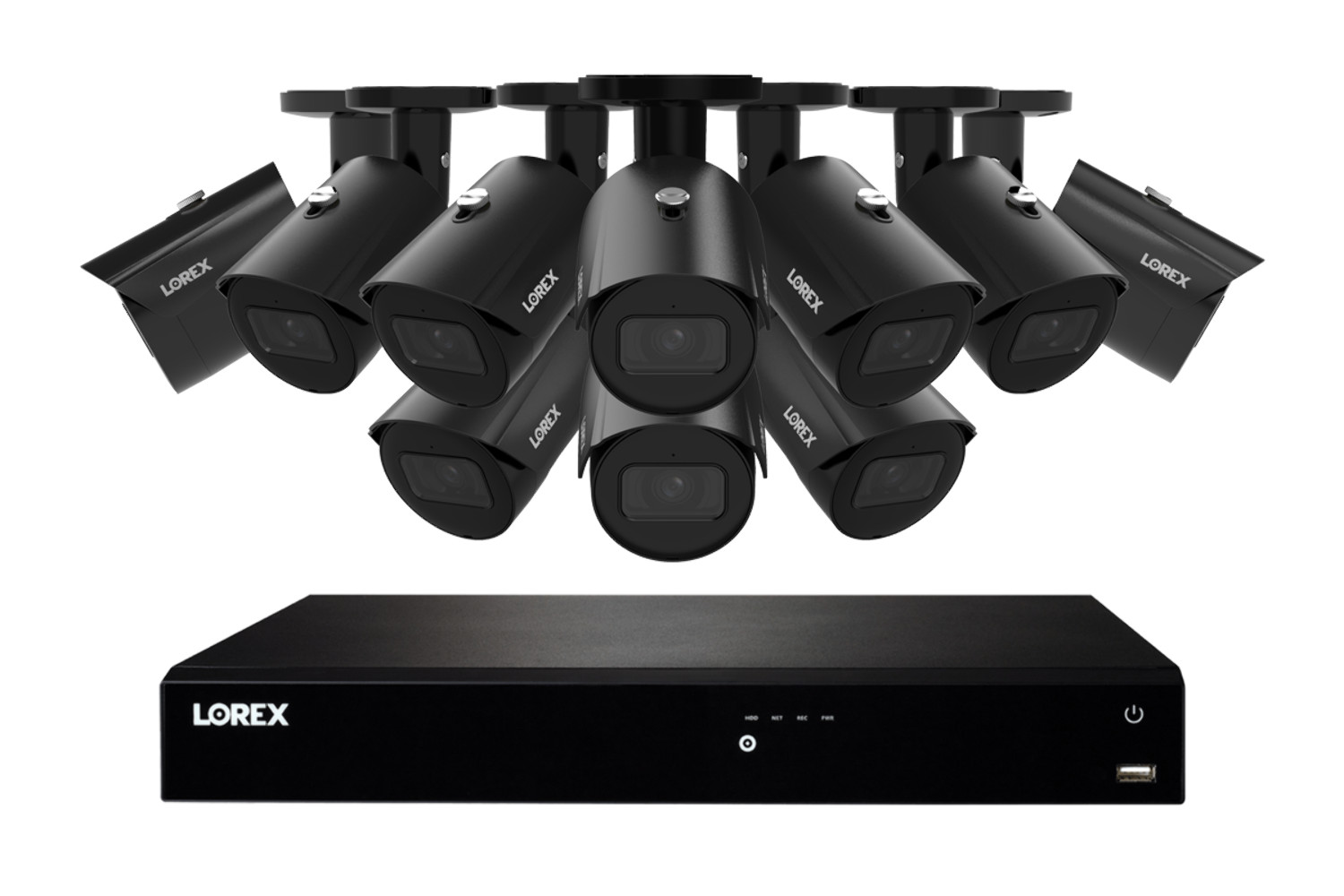 Lorex Fusion Series 4K 16 Channel 4TB Wired NVR System with IP Bullet Cameras