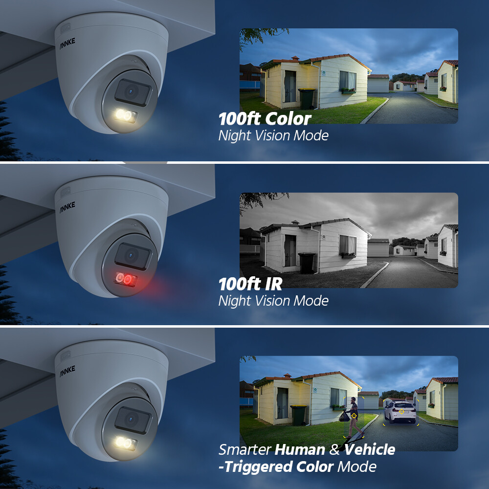 ANNKE 8CH 12MP NVR 5MP POE AI Color Night Security Camera System Audio Recording